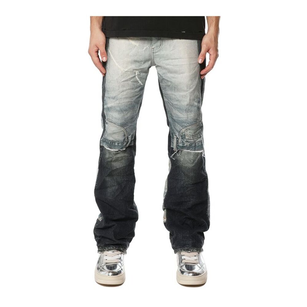 Purple Brand Bootcut Jeans Upside Down Mens Blue P026